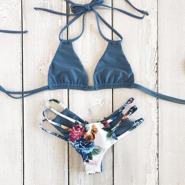 2019 Colorful Women Push Up Swimsuit Bandage Bikini Set