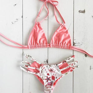 2019 Colorful Women Push Up Swimsuit Bandage Bikini Set