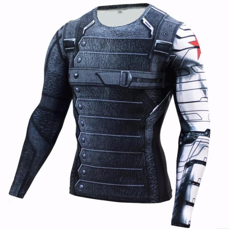 2019 Colorful Marvel 3D Men T-Shirt Long Sleeve Fitness