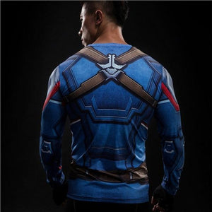 2019 Marvel 3D Men T-Shirt Long Sleeve Fitness