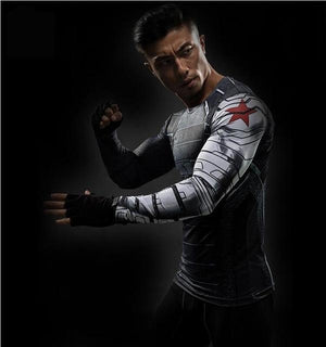 2019 Colorful Marvel 3D Men T-Shirt Long Sleeve Fitness